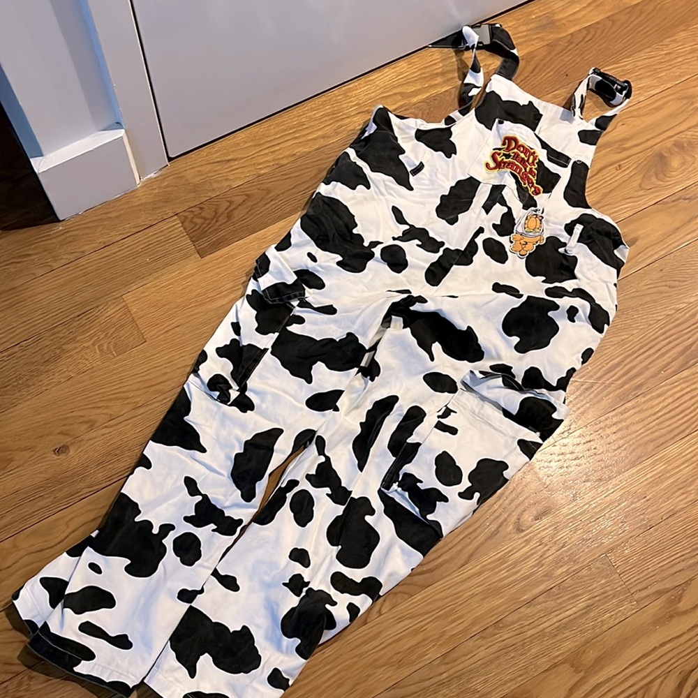 Cow print vintage rompers overall size L